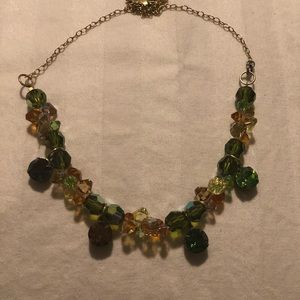 Shiny green and orange toned necklace